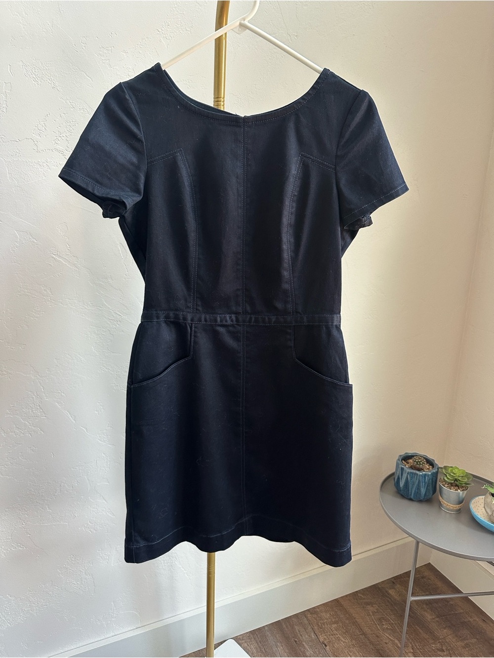 GAP 1969 Short-Sleeve Dark Denim / Navy Sheath Dress
